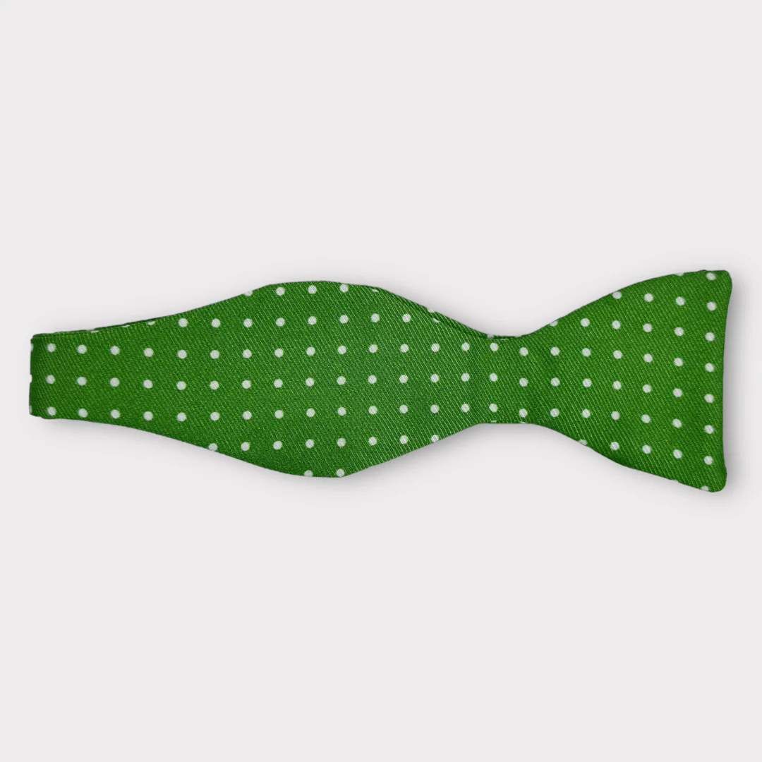 Green and white spot Bow tie - Image 2